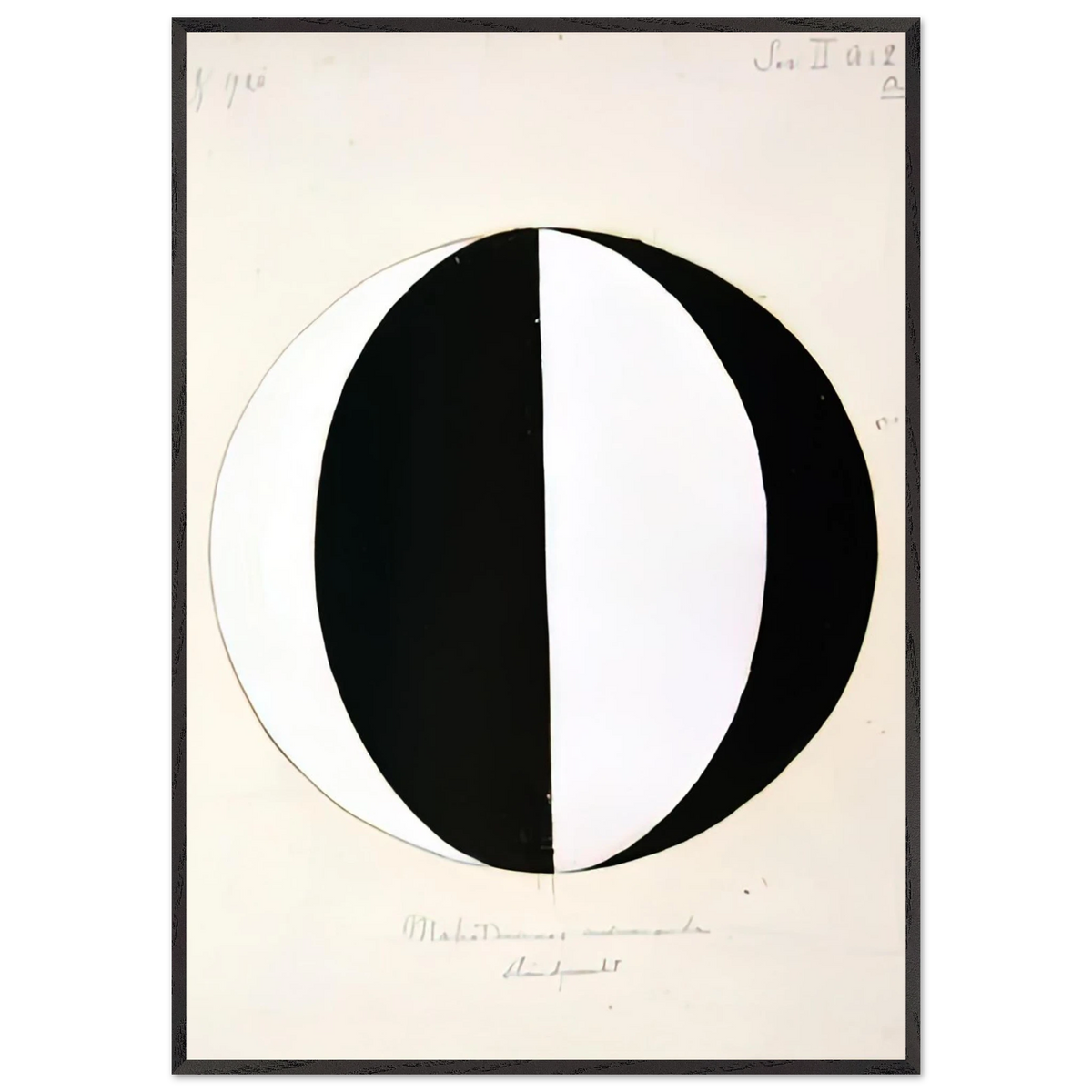 Hilma af Klint - THE MAHATMAS PRESENT STANDING POINT SERIES II NO 2A 1920 Wall art - 60x80 cm / 24x32 inches - Premium Wooden Framed Poster With Fine Art Paper-canvas - Black frame