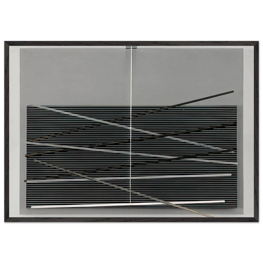VIBRATIONS M TALLIQUES 1969 - Jesus Rafael Soto 70x100 cm / 28x40 inches Framed Art Print – Black Wooden Frame