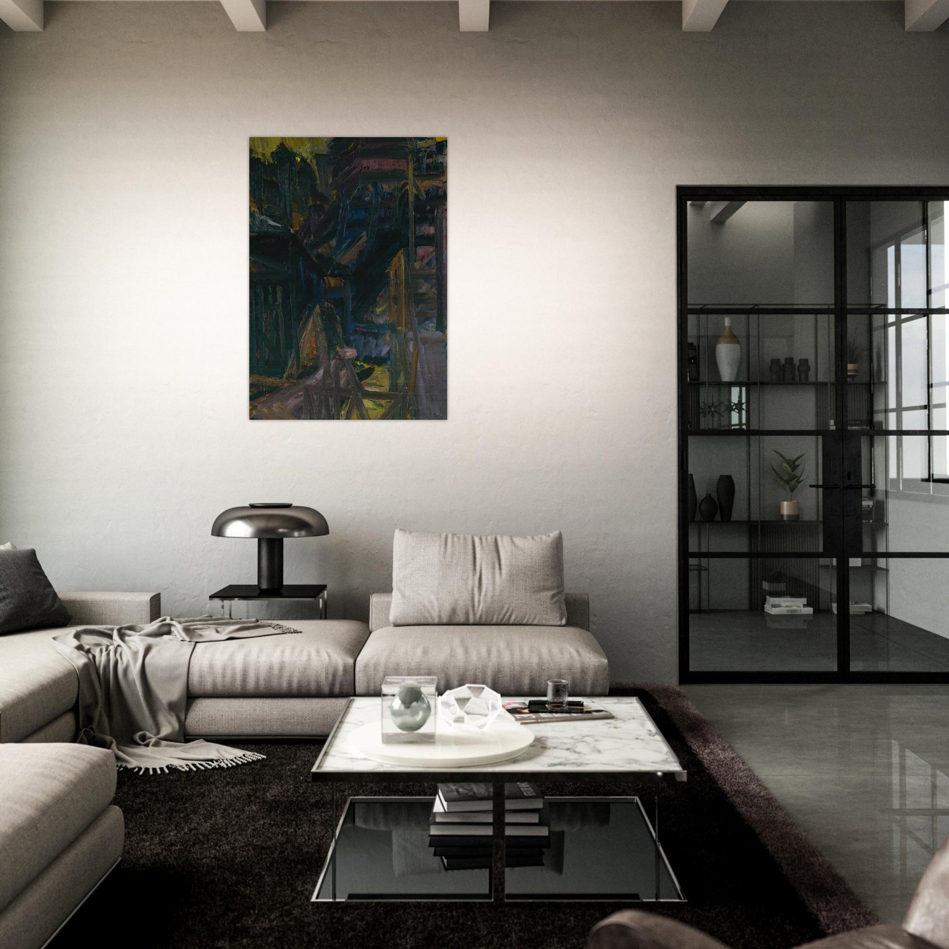 TO THE STUDIOS 1980 - Frank Auerbach Brushed Aluminum Print - 70x100 cm / 28x40 inches | Frank Auerbach Aluminum Print | Frank Auerbach Prints