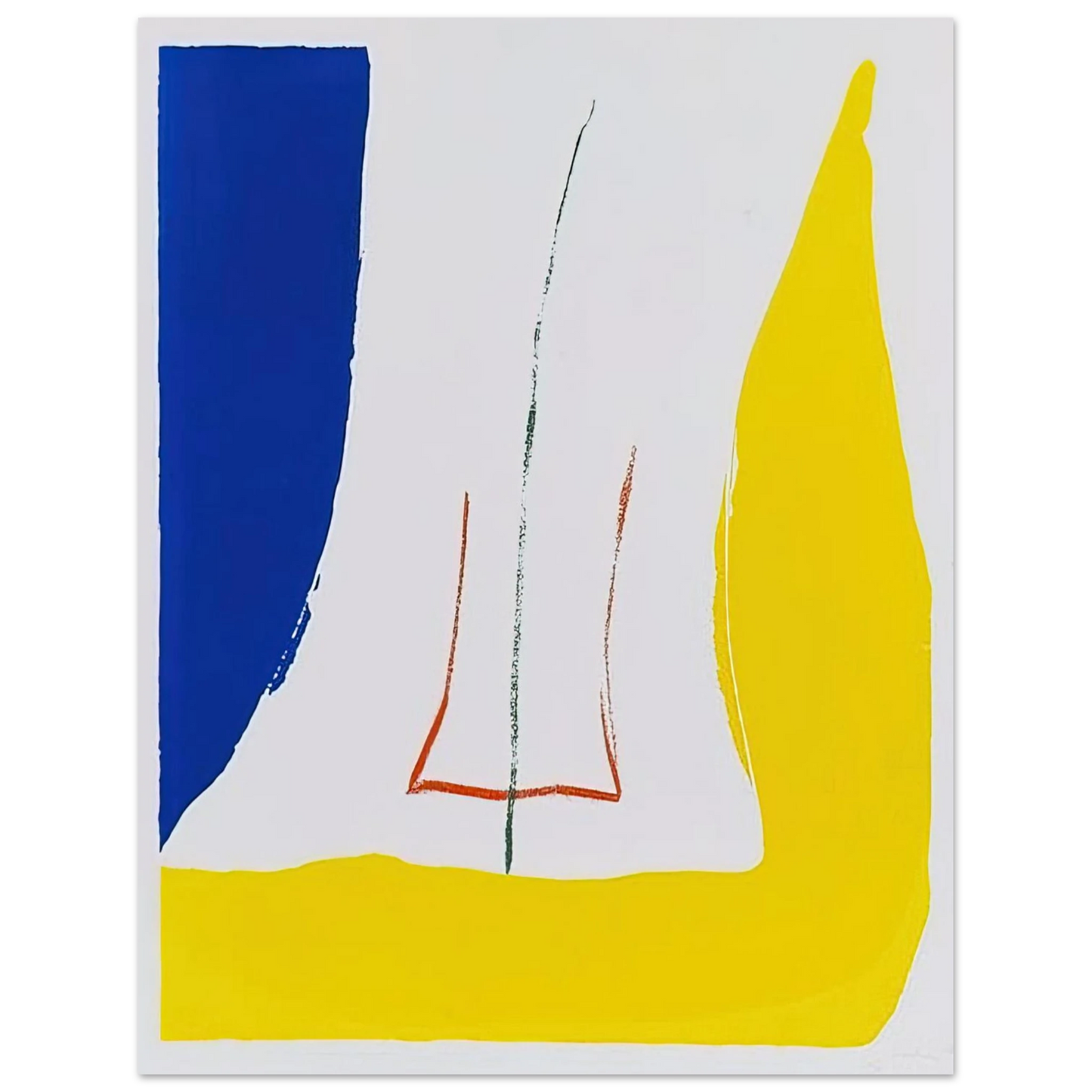 Helen Frankenthaler - Sun Corner - 1968 Wall art - 30x40 cm / 12x16 inches - Premium Wooden Framed Poster With Fine Art Paper-canvas - White frame