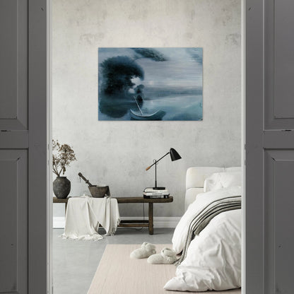METAMORPHOSIS OF HITLER S FACE INTO A MOONLIT LANDSCAPE WITH ACCOMPANIMENT - Salvador Dali Brushed Aluminum Print - 70x100 cm / 28x40 inches | Salvador Dali Aluminum Print | Salvador Dali Prints