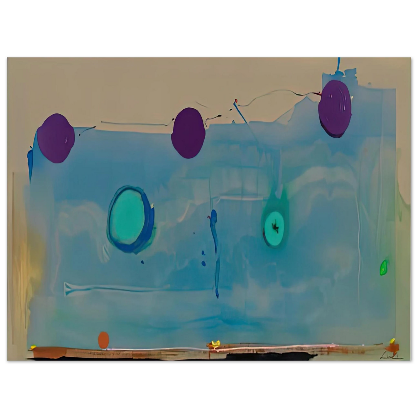 Helen Frankenthaler - Water Shadows, 1988- Wall Art - 21x29.7 cm / 8x12" - Fine Art Poster-canvas - -
