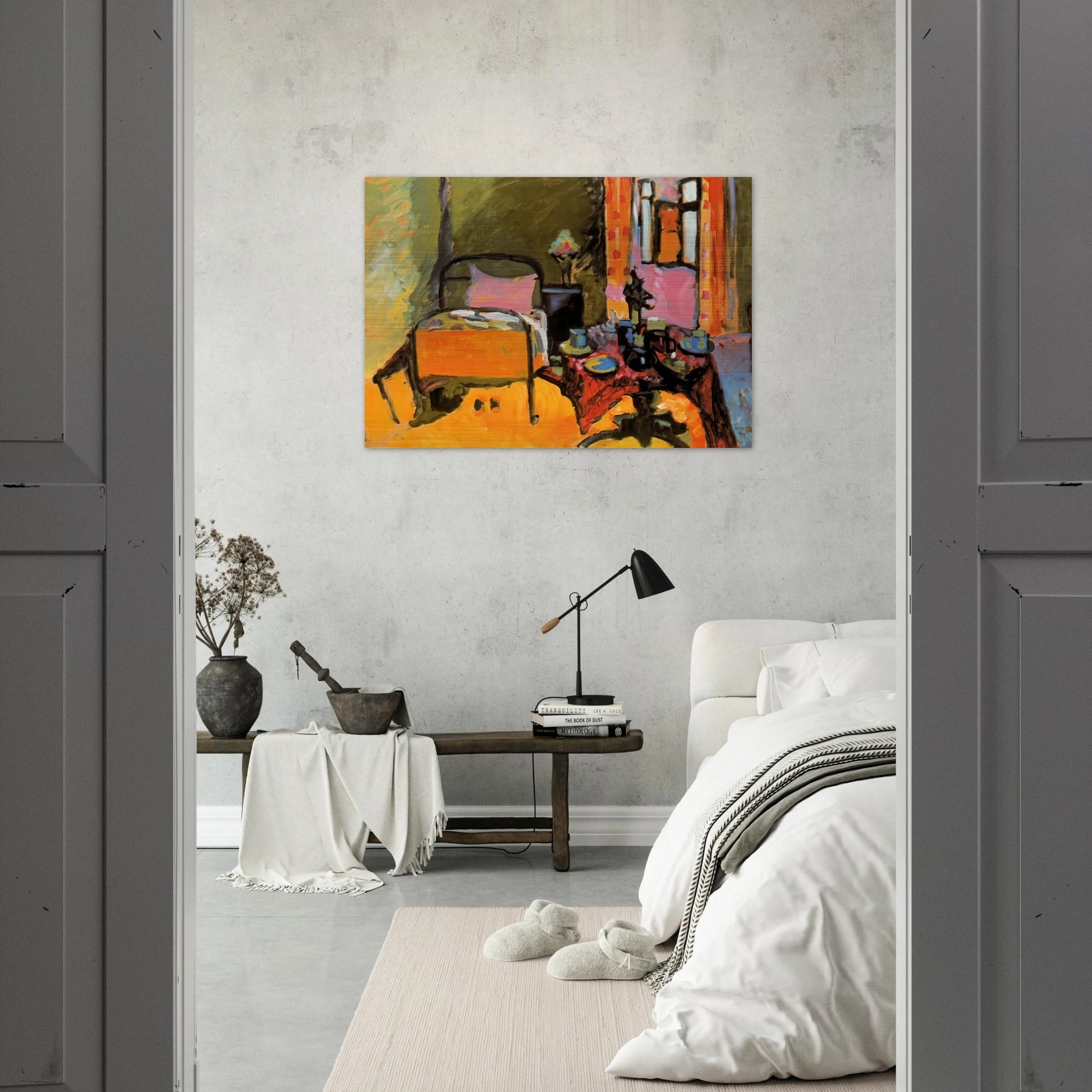 BEDROOM IN AINTMILLERSTRASSE 1909 - Wassily Kandinsky Brushed Aluminum Print - 70x100 cm / 28x40 inches | Wassily Kandinsky Aluminum Print | Wassily Kandinsky Prints
