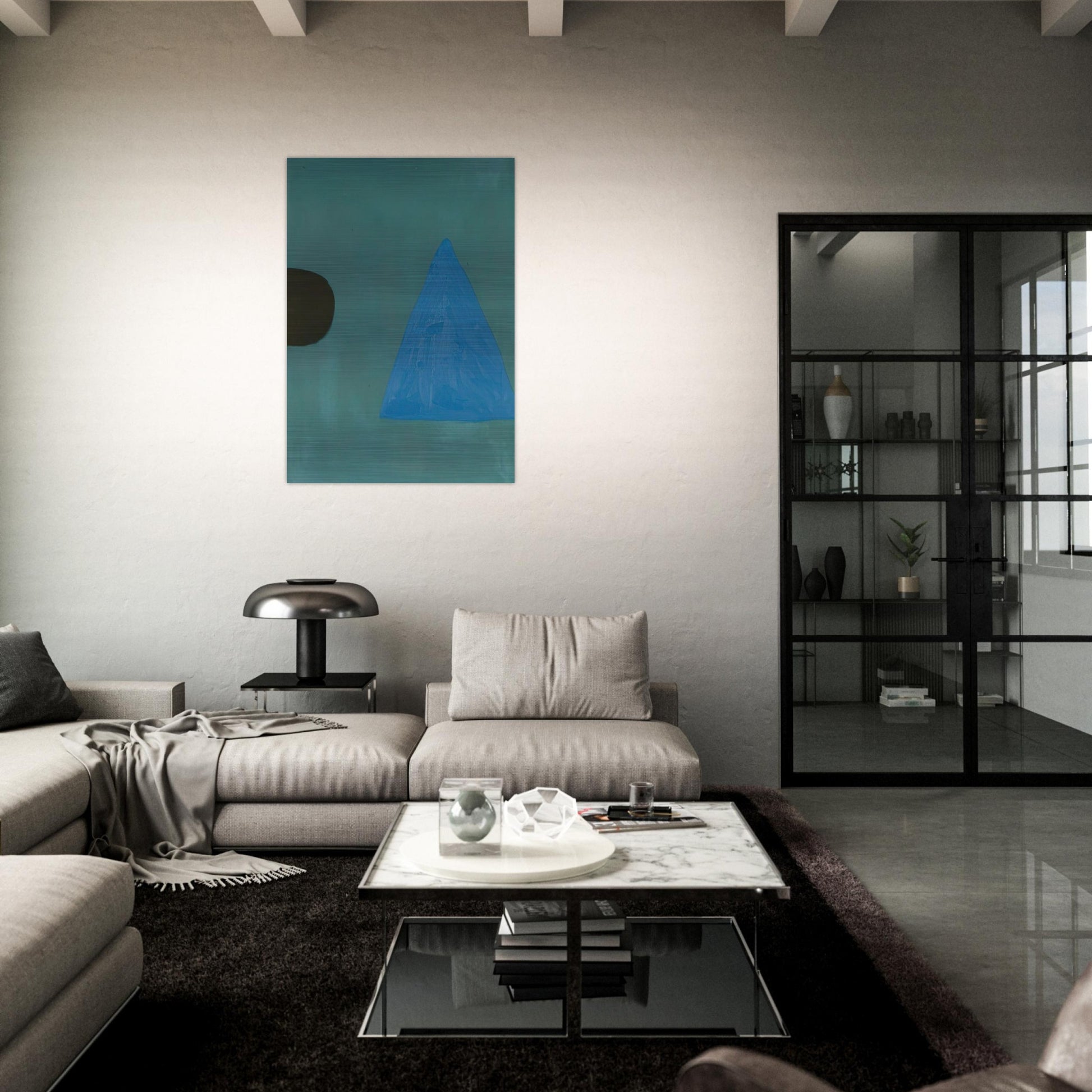 Blue on Blue - 1967 - William Scott Brushed Aluminum Print - 70x100 cm / 28x40 inches | William Scott Aluminum Print | William Scott Prints