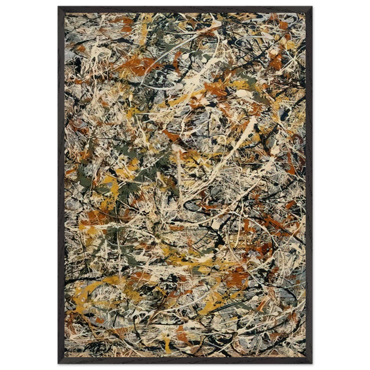 NUMBER 3 1 - Jackson Pollock 70x100 cm / 28x40 inches Framed Art Print – Black Wooden Frame