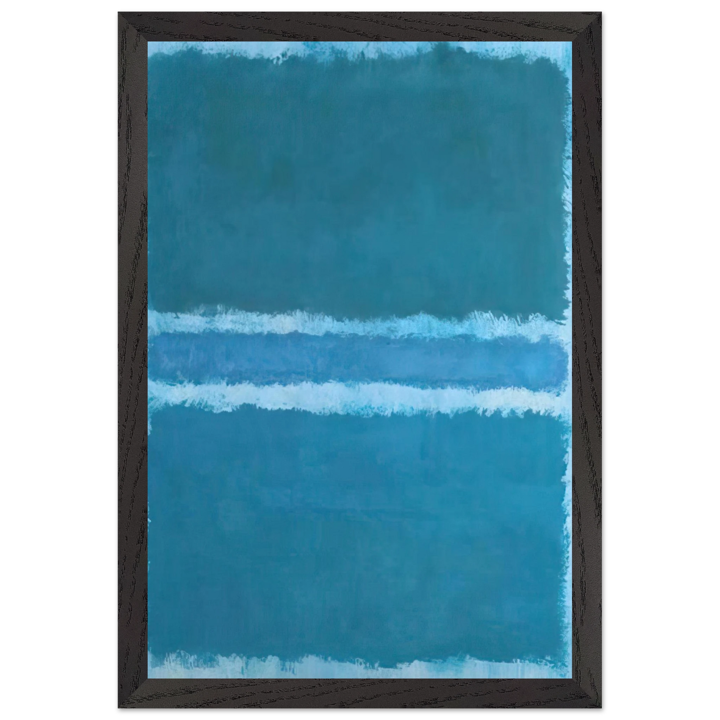 Mark Rothko - Untitled Blue Divided by Blue - 1966 Wall Art - 30x40 cm / 12x16 inches - Premium Wooden Framed Poster With Fine Art Paper - White frame