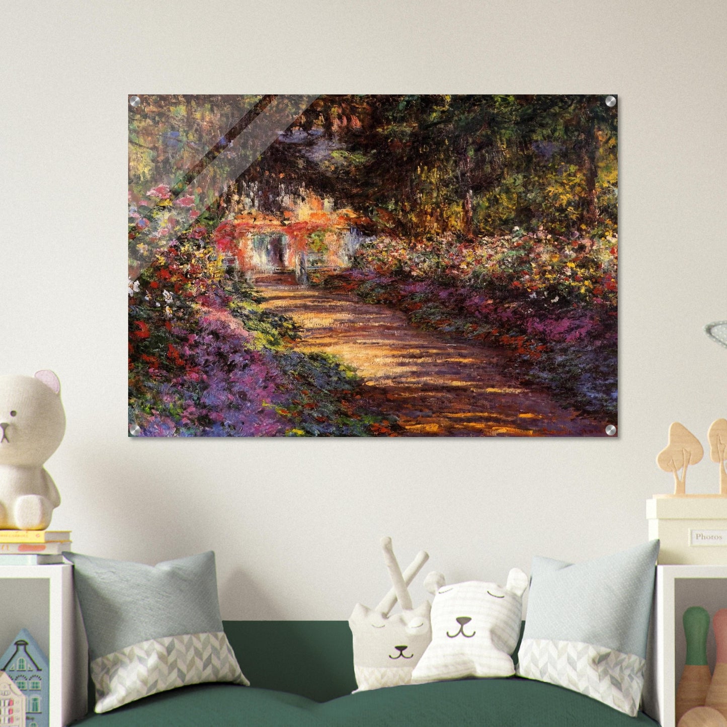 Pathway in Monet's Garden at Giverny - claude monet Acrylic Print - 70x100 cm / 28x40″ inches