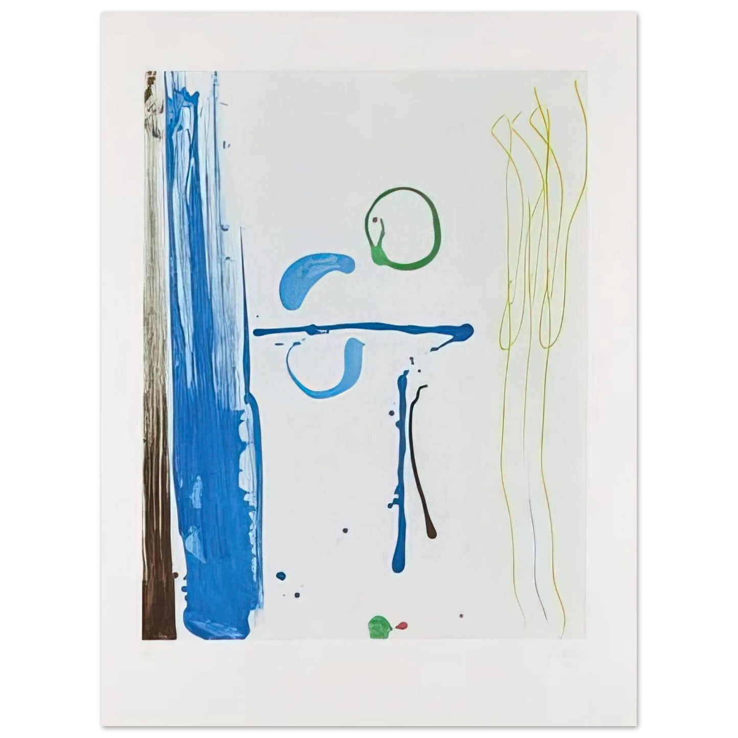 Helen Frankenthaler - Sunshine After Rain - 1987 Wall art - 40x40 cm / 16x16 inches - Premium Wooden Framed Poster With Fine Art Paper-canvas - Black frame