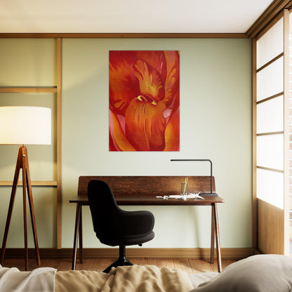 Canna Red and Orange - Georgia O'Keeffe Brushed Aluminum Print - 70x100 cm / 28x40 inches | Georgia O'Keeffe Aluminum Print | Georgia O'Keeffe Prints