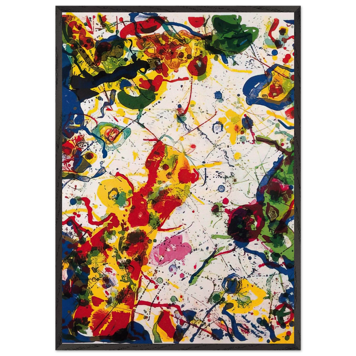 Untitled  SF-297  L L274  - Sam Francis 70x100 cm / 28x40 inches Framed Art Print – Black Wooden Frame