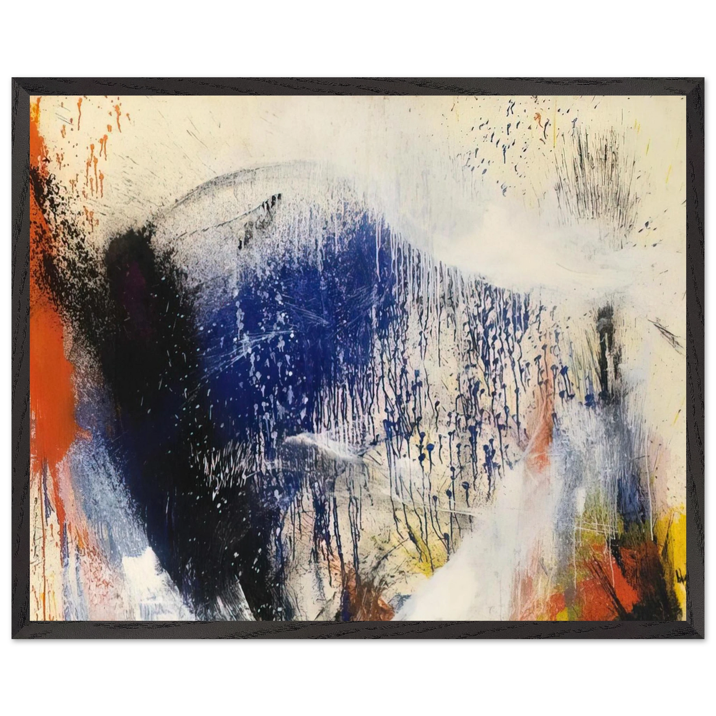 Helen Frankenthaler - Untitled - 1960 Wall art - 45x60 cm / 18x24 inches - Premium Wooden Framed Poster With Fine Art Paper-canvas - Black frame