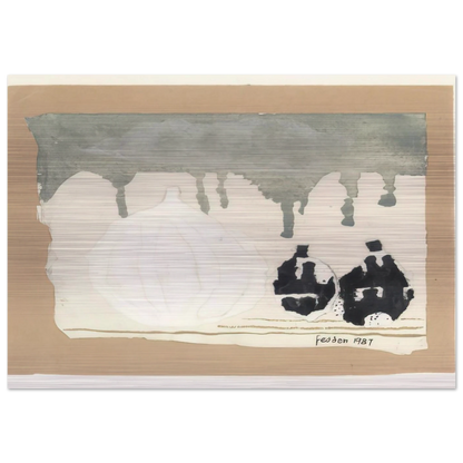 Still life with onions - 1987 - Mary Fedden Brushed Aluminum Print - 70x100 cm / 28x40 inches | Mary Fedden Aluminum Print | Mary Fedden Prints