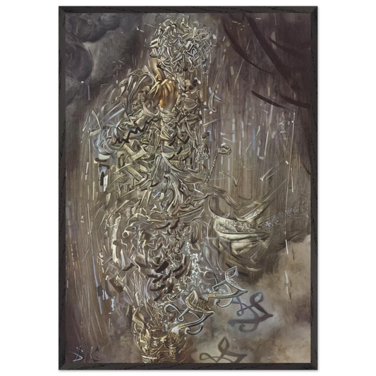 SAINT SURROUNDED BY THREE PI MESONS - Salvador Dali 70x100 cm / 28x40 inches Framed Art Print – Black Wooden Frame
