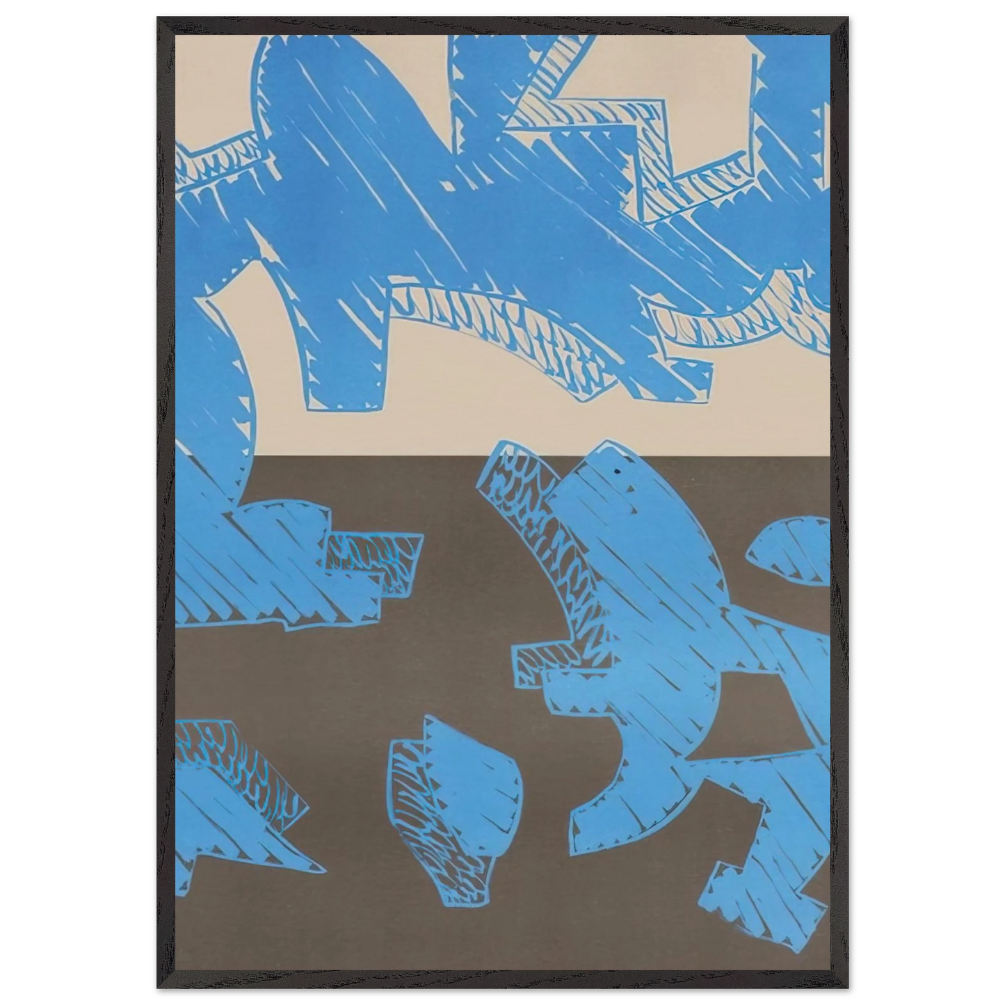 Blu - 2000 - Carla Accardi 70x100 cm / 28x40 inches Framed Art Print – Black Wooden Frame