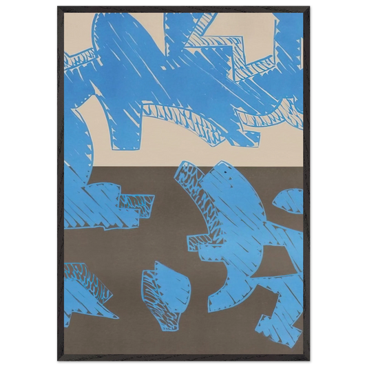 Blu - 2000 - Carla Accardi 70x100 cm / 28x40 inches Framed Art Print – Black Wooden Frame