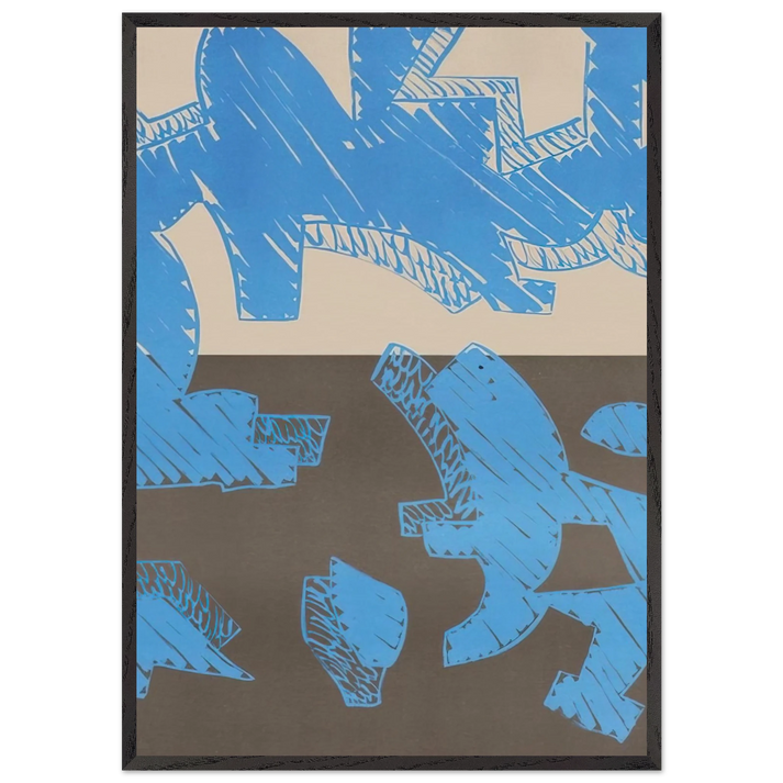Blu - 2000 - Carla Accardi 70x100 cm / 28x40 inches Framed Art Print – Black Wooden Frame