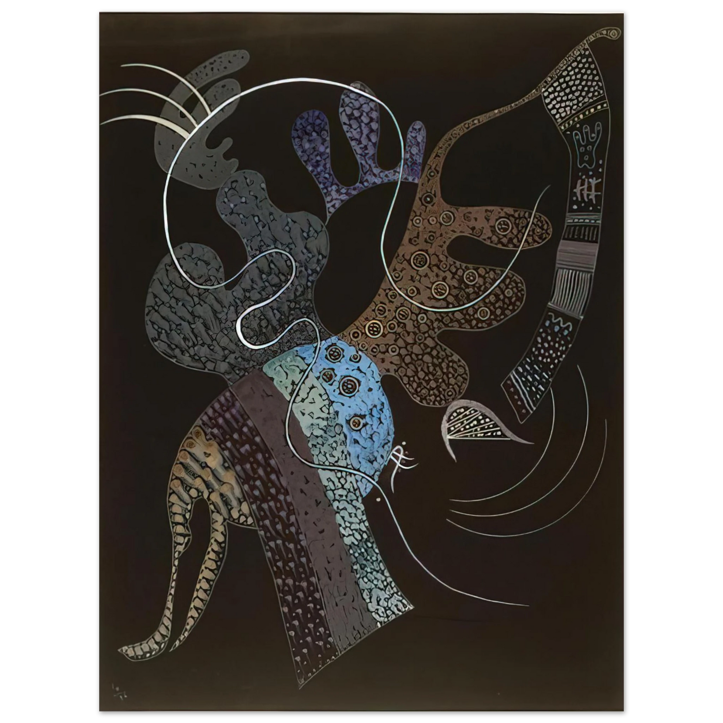 Wassily Kandinsky - WHITE LINE 1936  75x100 cm / 30x40inches Fine Art Poster