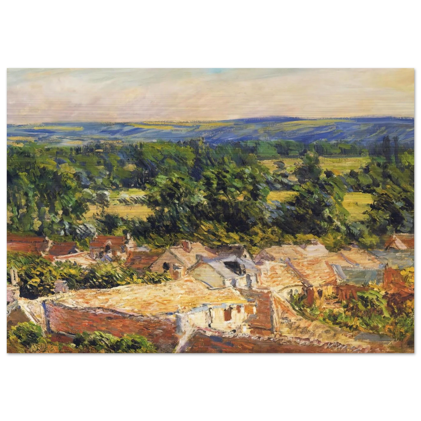View on village of Giverny - claude monet Brushed Aluminum Print - 70x100 cm / 28x40 inches | claude monet Aluminum Print | claude monet Prints