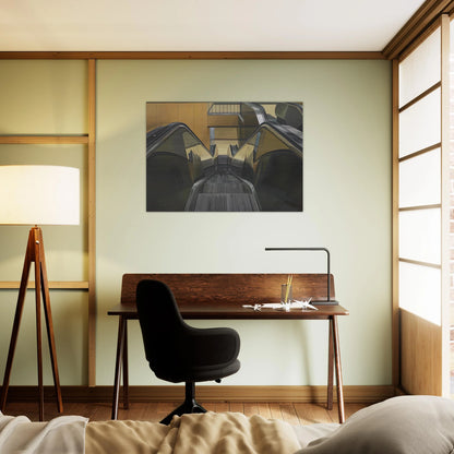 ESCALATOR 1970 - Richard Estes Brushed Aluminum Print - 70x100 cm / 28x40 inches | Richard Estes Aluminum Print | Richard Estes Prints
