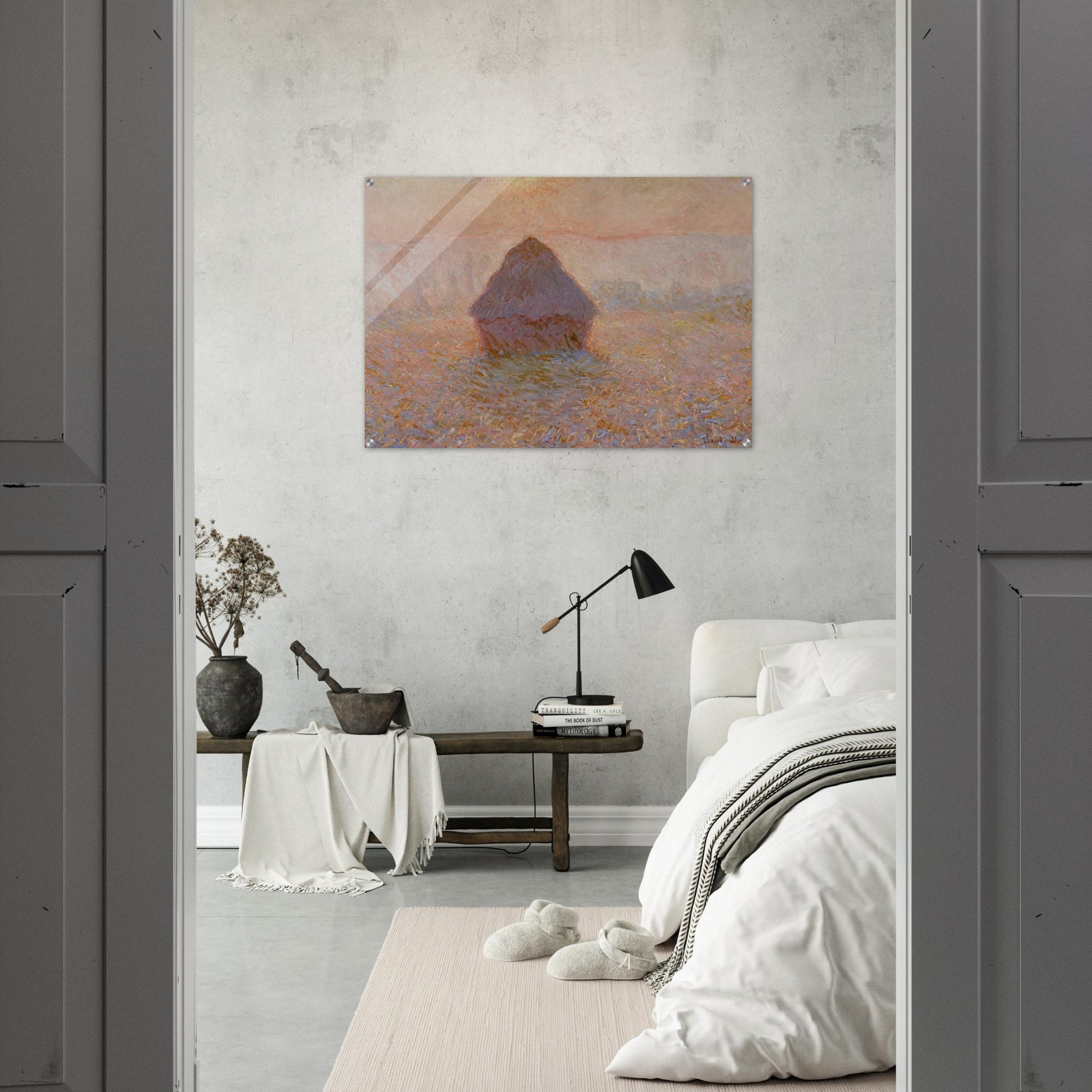 Grainstack, Sun in the Mist - claude monet Acrylic Print - 70x100 cm / 28x40″ inches | claude monet Wall Art | claude monet Prints