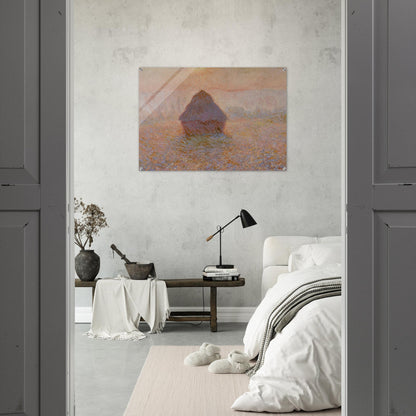 Grainstack, Sun in the Mist - claude monet Acrylic Print - 70x100 cm / 28x40″ inches | claude monet Wall Art | claude monet Prints