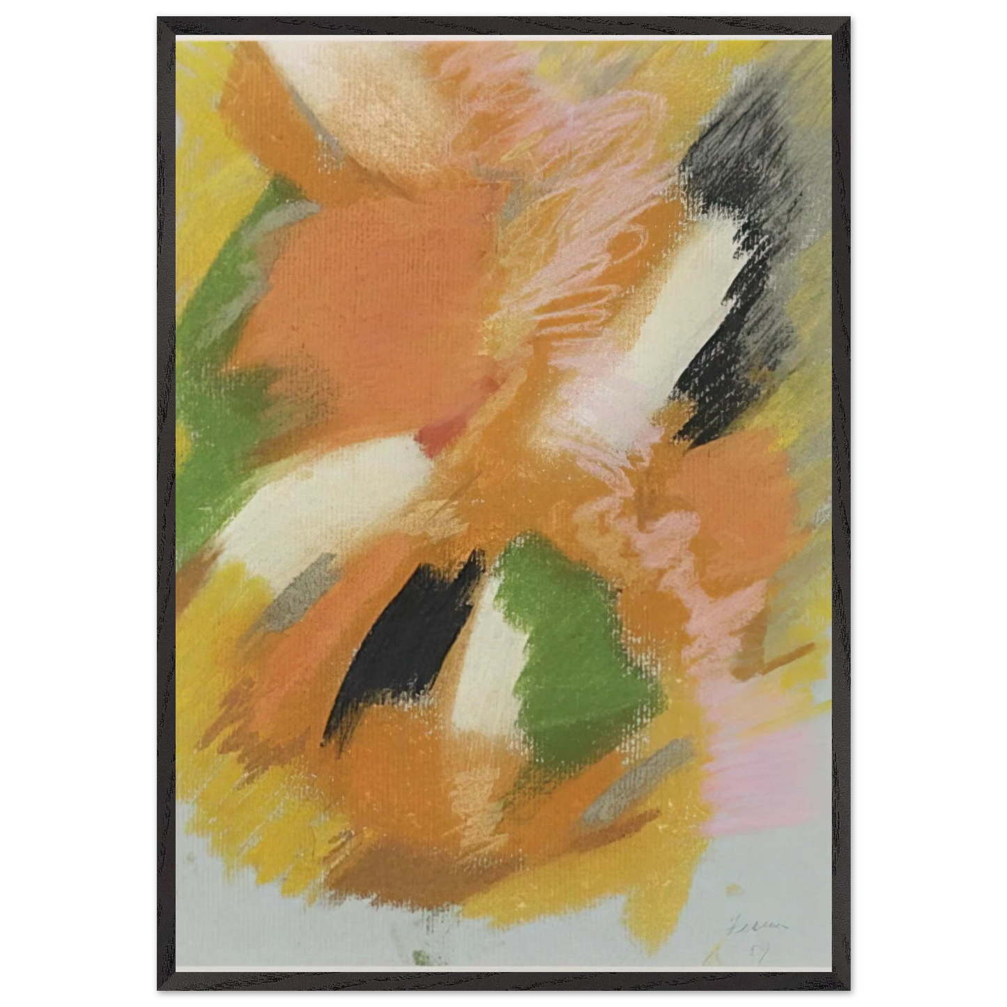 Untitled - 1959 N7 - John Ferren 70x100 cm / 28x40 inches Framed Art Print – Black Wooden Frame