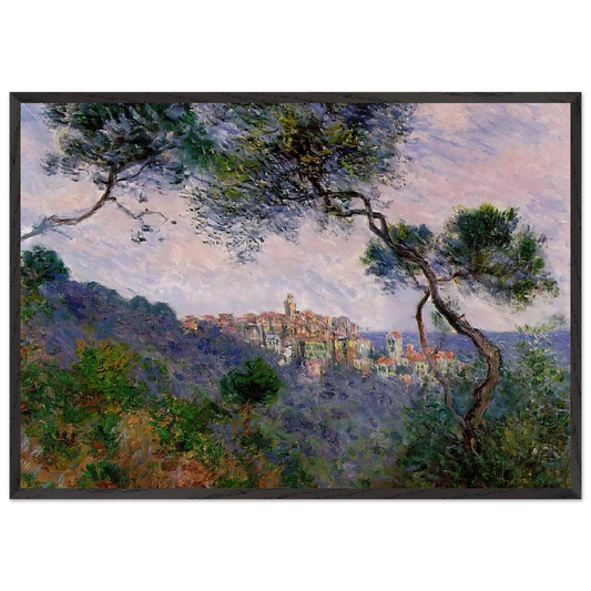 Bordighera Italy - claude monet 70x100 cm / 28x40 inches Framed Art Print – Black Wooden Frame
