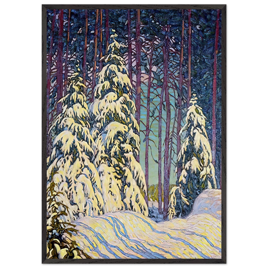 Winter Sunrise - 1913 - Lawren Harris 70x100 cm / 28x40 inches Framed Art Print – Black Wooden Frame