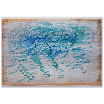 Untitled Blue Zig-Zags - 1988 - Paul Thek Brushed Aluminum Print - 70x100 cm / 28x40 inches | Paul Thek Aluminum Print | Paul Thek Prints