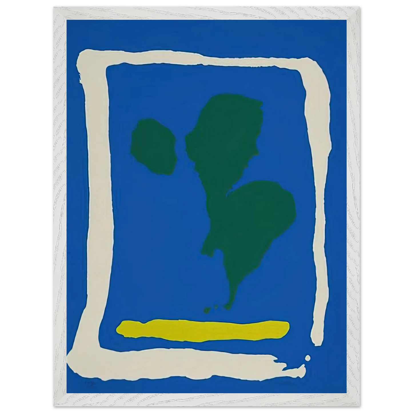 Helen Frankenthaler - Air Frame - 1965 Wall art - A1 (59.4 x 84.1  cm) - Premium Wooden Framed Poster With Fine Art Paper-canvas - White frame