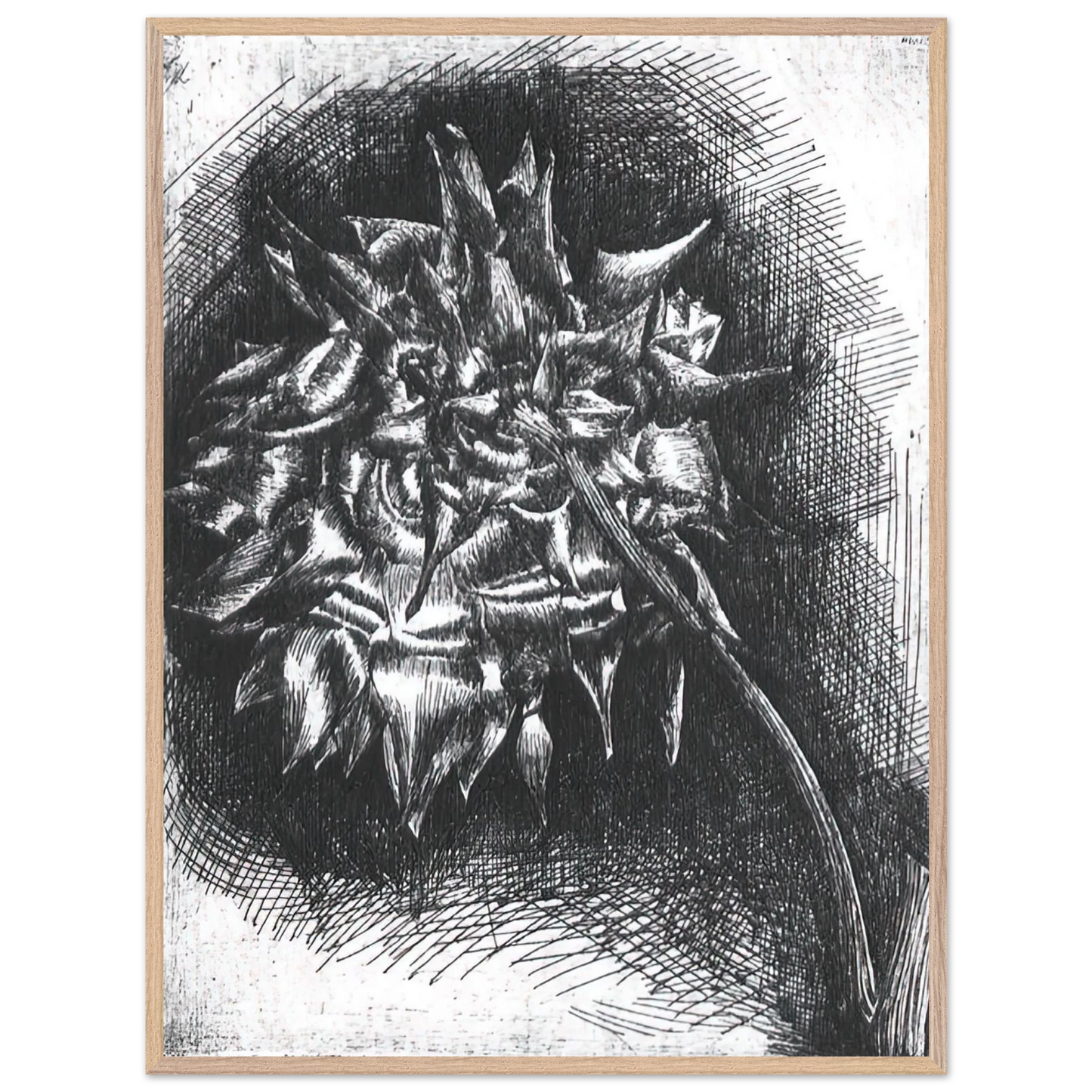 MC Escher - FLOWER Wall Art - 21x29.7 cm / 8x12" - Premium Wooden Framed Poster With Fine Art Paper - Wood frame