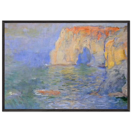 The Manneport Reflections of Water - claude monet 70x100 cm / 28x40 inches Framed Art Print – Black Wooden Frame