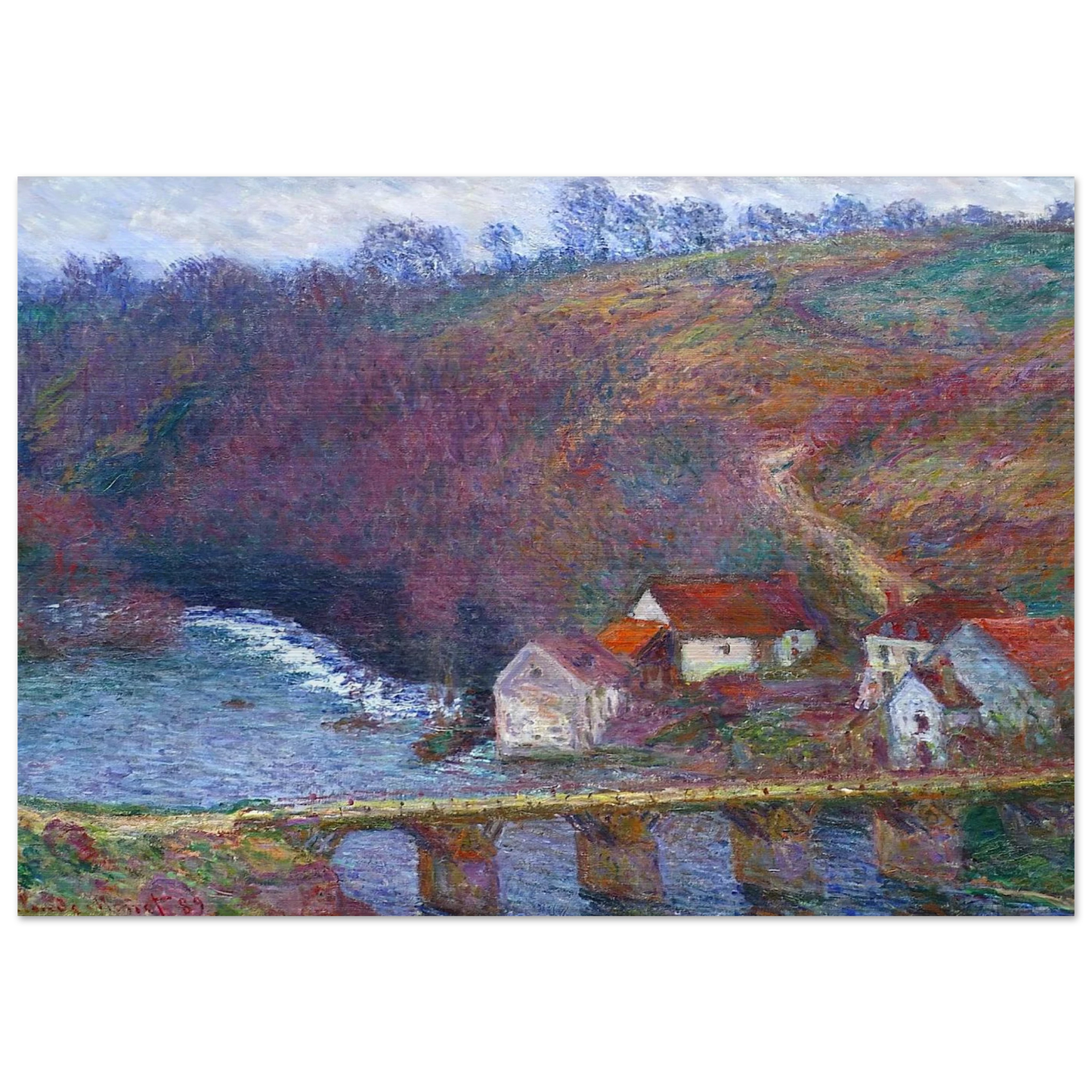 The Grande Creuse by the Bridge at Vervy - claude monet Brushed Aluminum Print - 70x100 cm / 28x40 inches | claude monet Aluminum Print | claude monet Prints