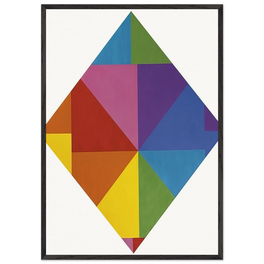 Acht farben im horizontal-diagonal-quadtrat - 1965 - Max Bill 70x100 cm / 28x40 inches Framed Art Print – Black Wooden Frame