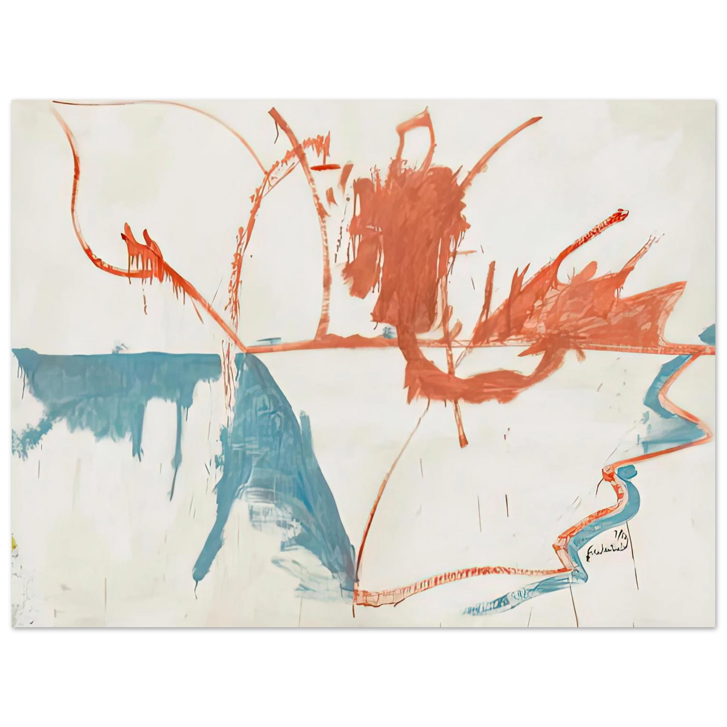 Helen Frankenthaler - French Horizon, 1958- Wall Art - 60x80 cm / 24x32 inches - Fine Art Poster-canvas - -