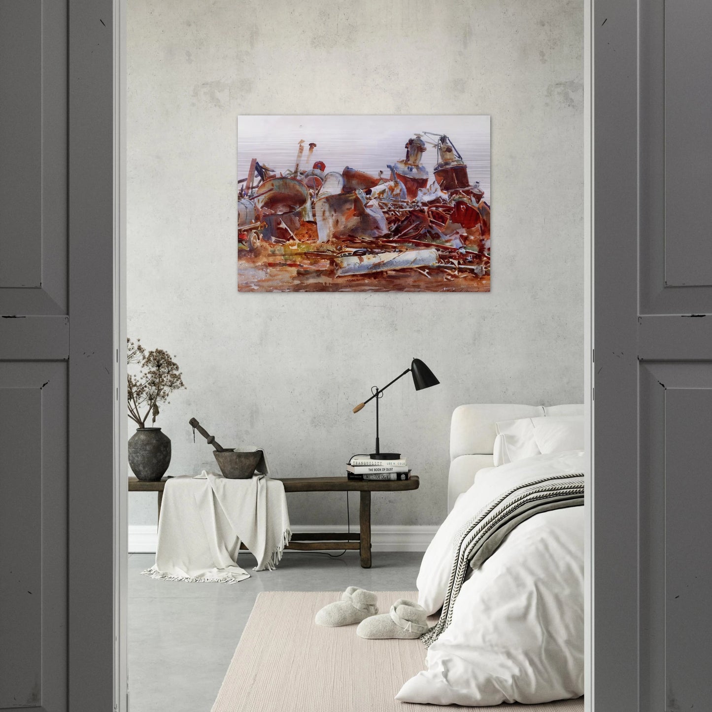 A Wrecked Sugar Refinery - John Singer Sargent Brushed Aluminum Print - 70x100 cm / 28x40 inches | John Singer Sargent Aluminum Print | John Singer Sargent Prints