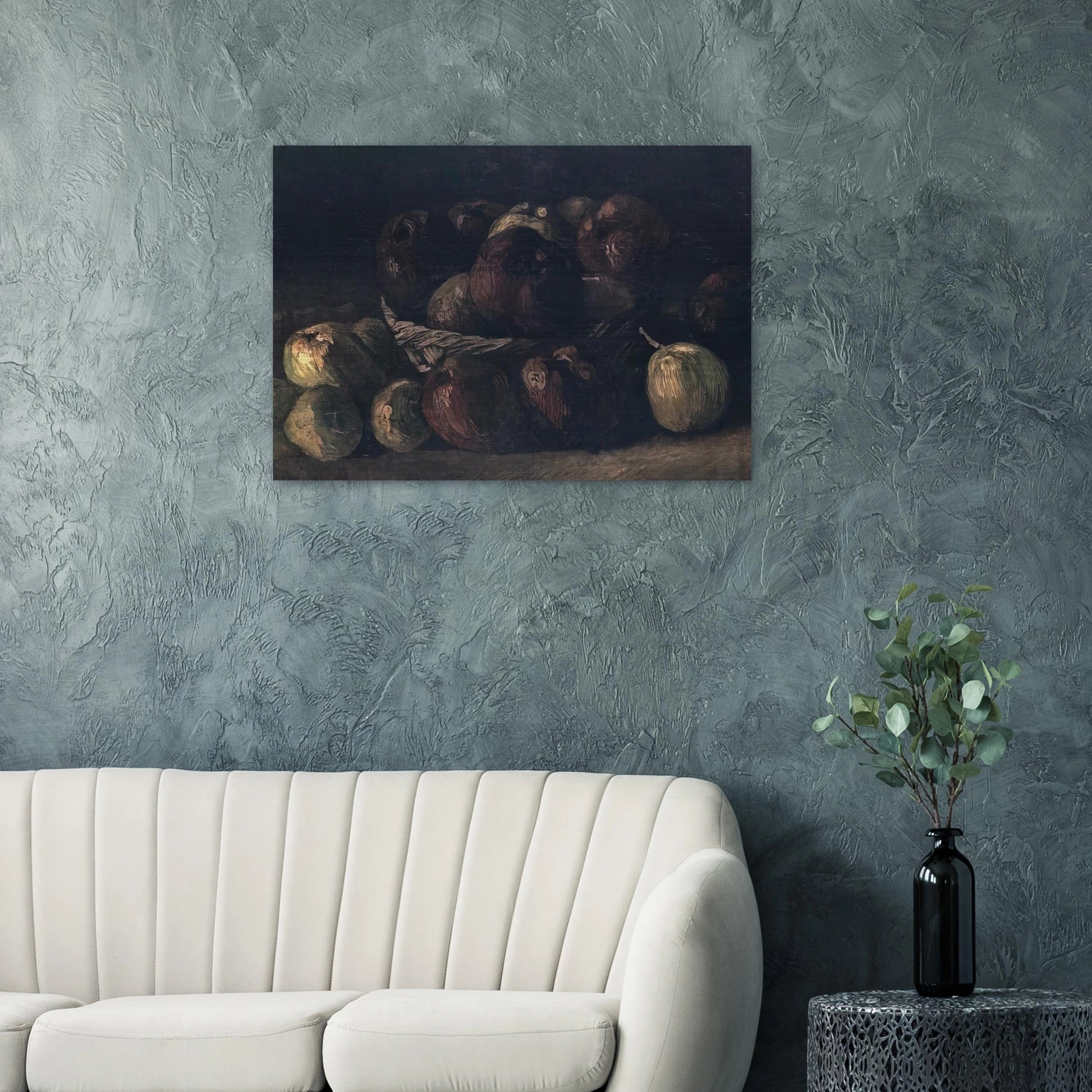 Still life with a basket of apples - Vincent van Gogh Brushed Aluminum Print - 70x100 cm / 28x40 inches | Vincent van Gogh Aluminum Print | Vincent van Gogh Prints