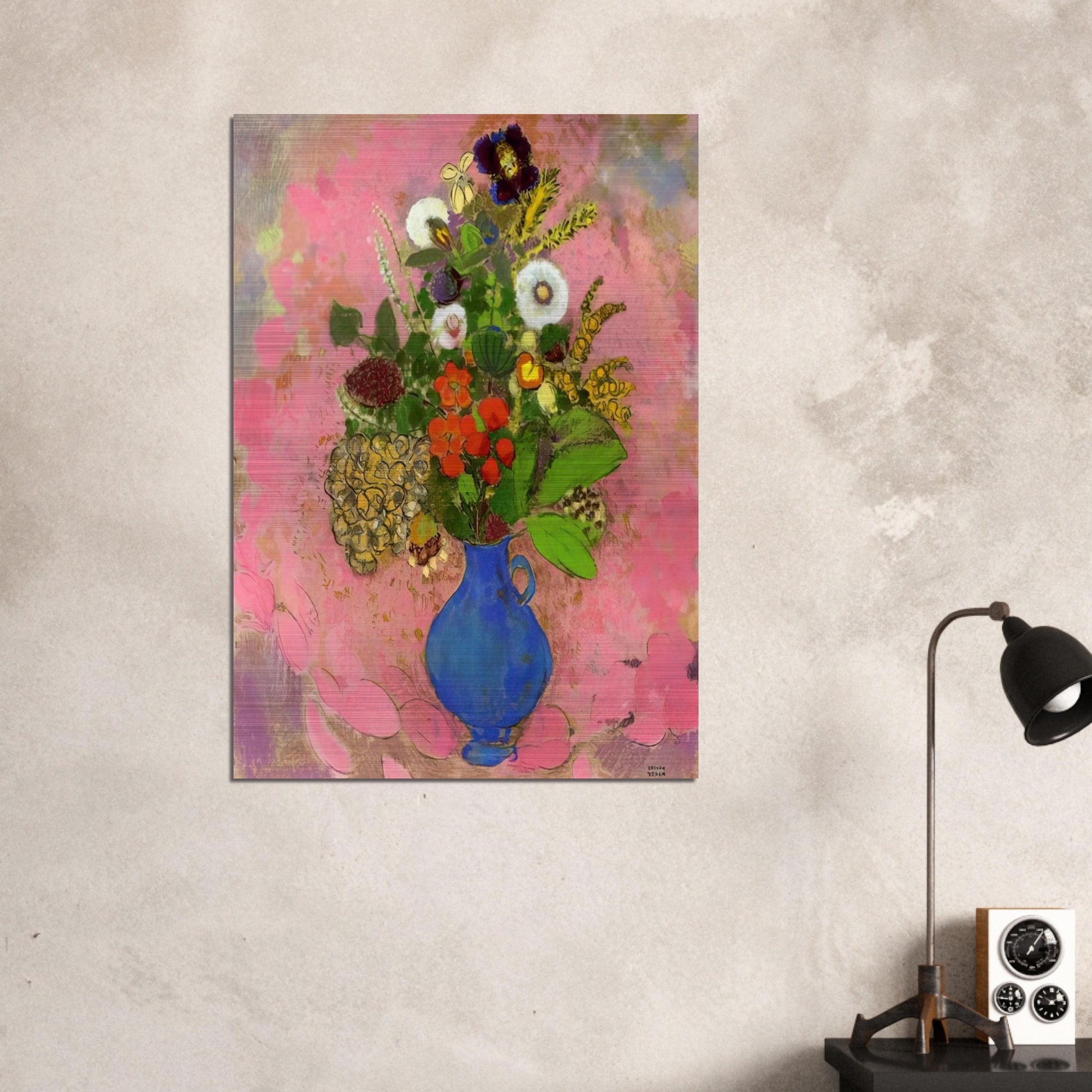 FLOWERS 1905 - Odilon Redon Brushed Aluminum Print - 70x100 cm / 28x40 inches | Odilon Redon Aluminum Print | Odilon Redon Prints
