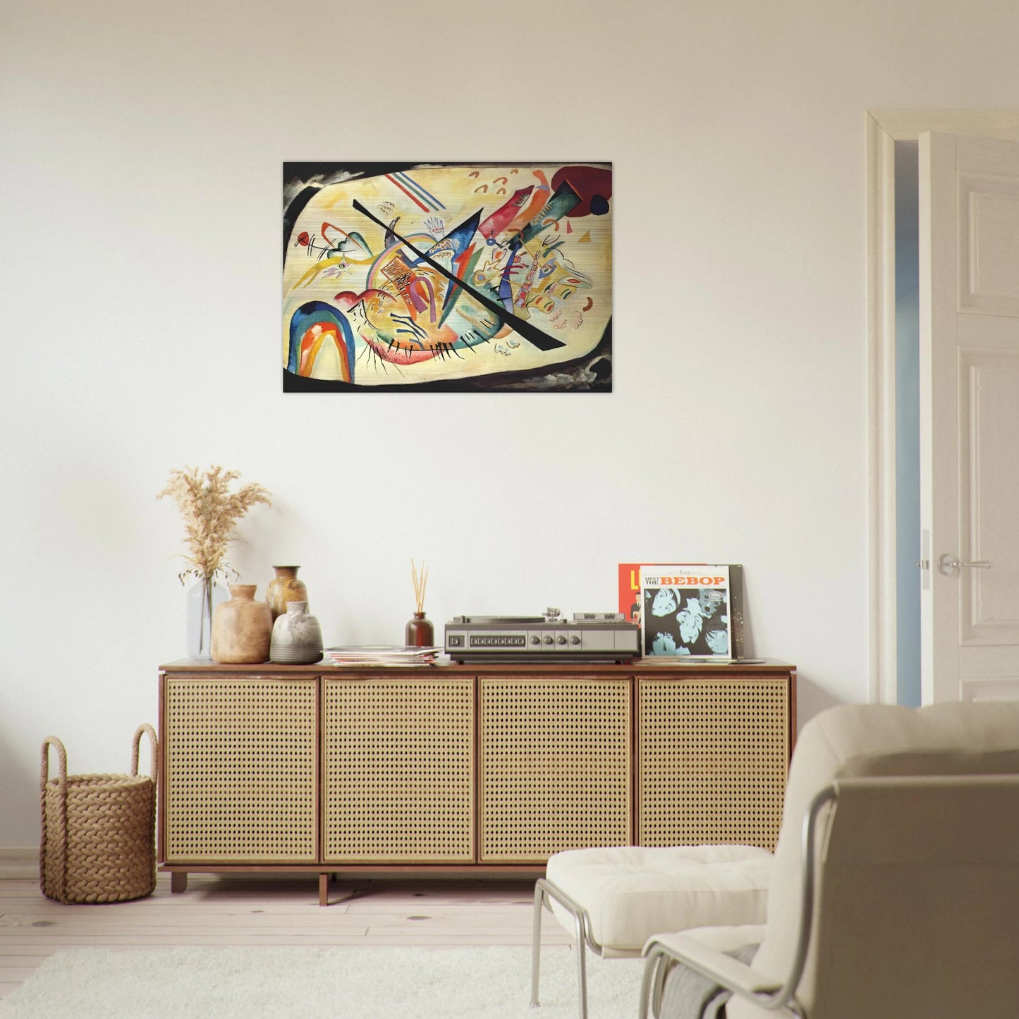WHITE OVAL 1919 - Wassily Kandinsky Brushed Aluminum Print - 70x100 cm / 28x40 inches | Wassily Kandinsky Aluminum Print | Wassily Kandinsky Prints