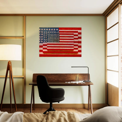 THREE FLAGS 1958 - Jasper Johns Brushed Aluminum Print - 70x100 cm / 28x40 inches | Jasper Johns Aluminum Print | Jasper Johns Prints