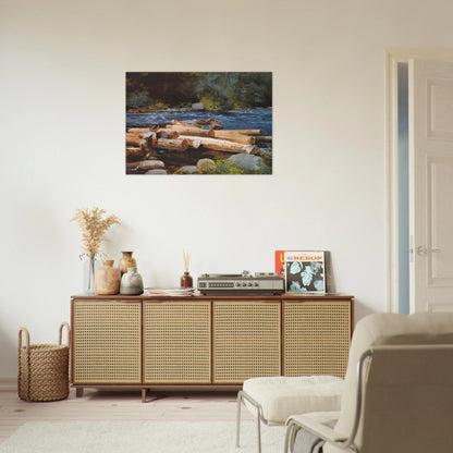 HUDSON RIVER - Winslow Homer Brushed Aluminum Print - 70x100 cm / 28x40 inches | Winslow Homer Aluminum Print | Winslow Homer Prints