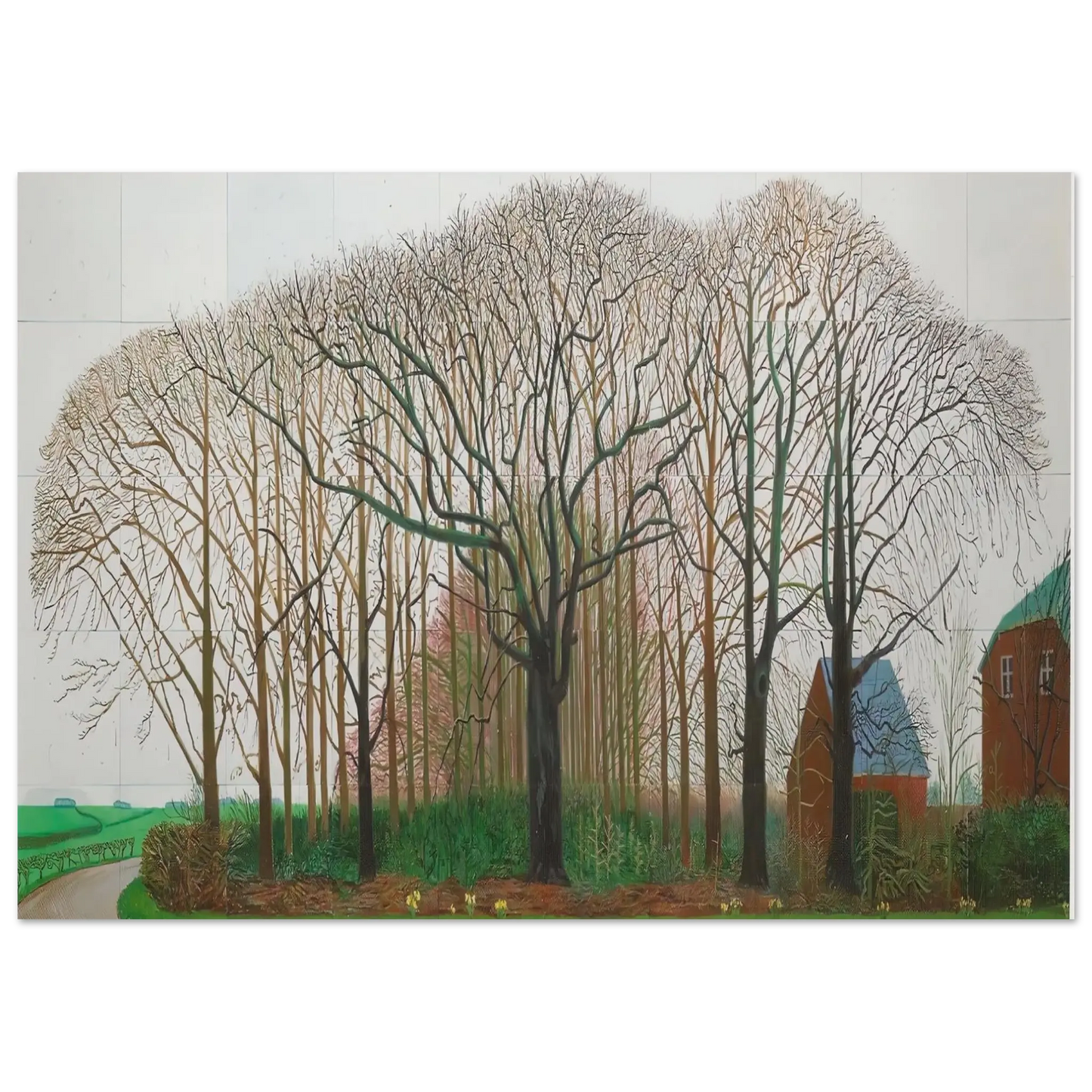 David Hockney - David Hockney Wall art - 30x40 cm / 12x16 Inches - Premium Wooden Framed Poster With Fine Art Paper - White frame
