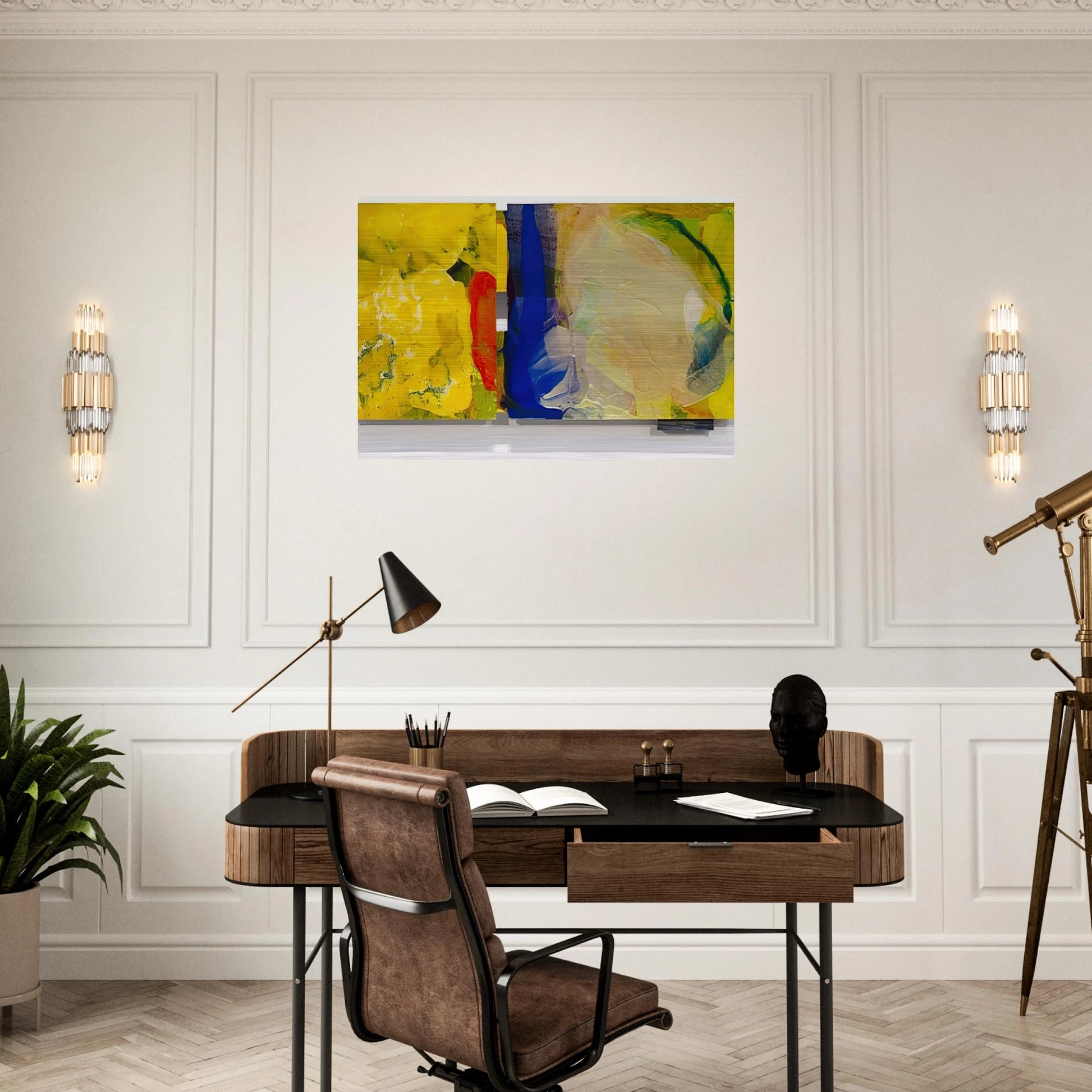 Fog Light - Sam Gilliam Brushed Aluminum Print - 70x100 cm / 28x40 inches | Sam Gilliam Aluminum Print | Sam Gilliam Prints