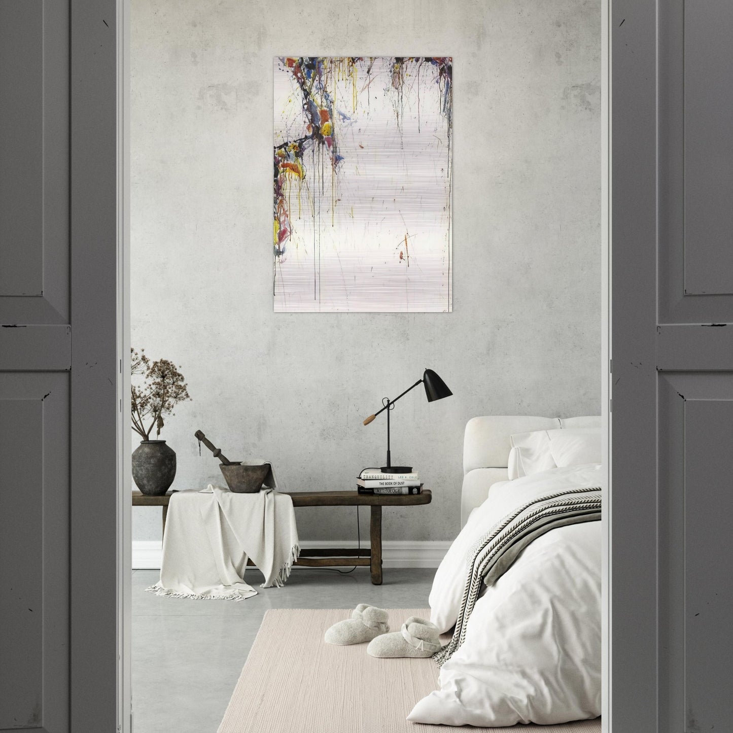 Japan Line Series No. 1  Composition  - Sam Francis Brushed Aluminum Print - 70x100 cm / 28x40 inches | Sam Francis Aluminum Print | Sam Francis Prints