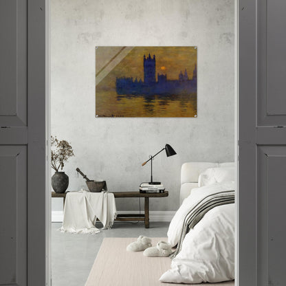 Houses of Parliament, Sunset 02 - claude monet Acrylic Print - 70x100 cm / 28x40″ inches