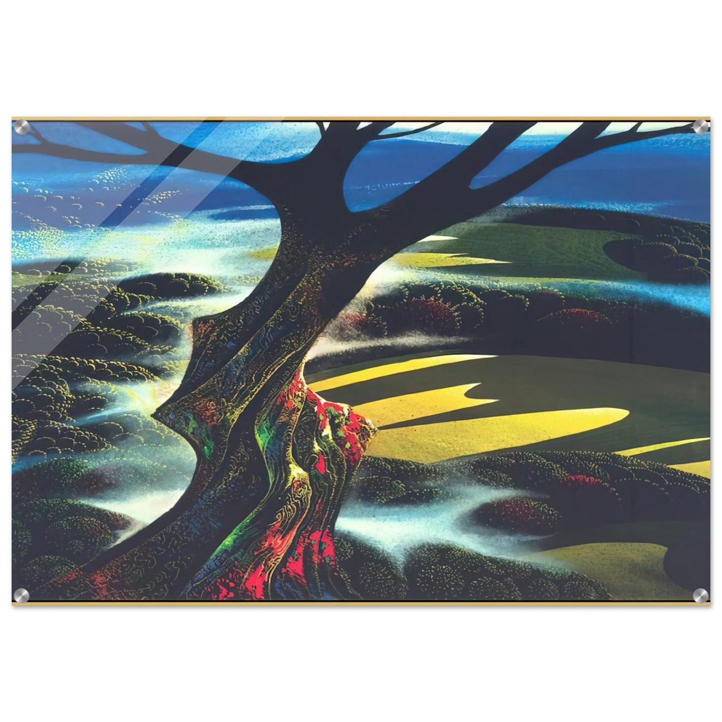 Autumn Shadows - Eyvind Earle Acrylic Print - 70x100 cm / 28x40″ inches