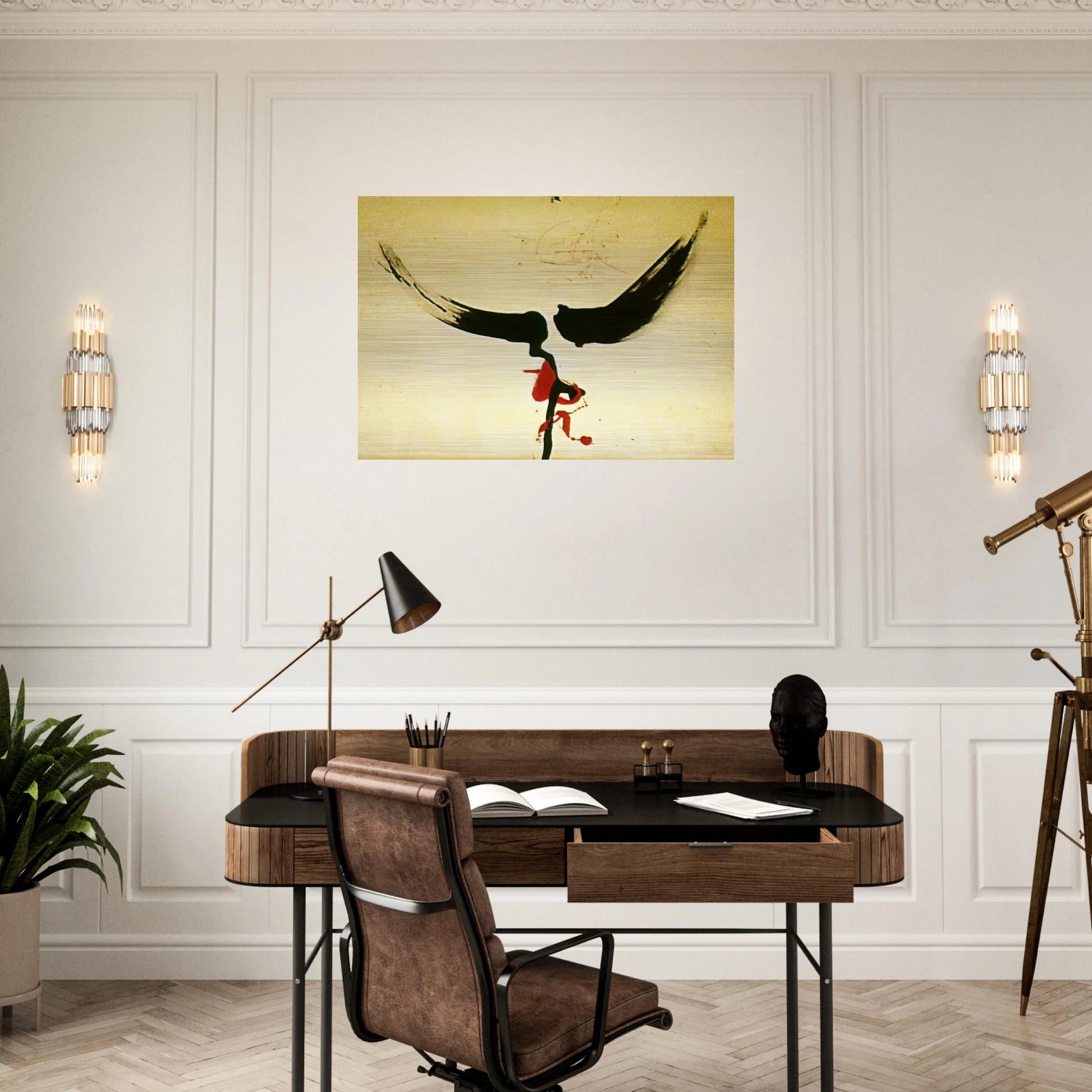DALI S MOUSTACHE - Salvador Dali Brushed Aluminum Print - 70x100 cm / 28x40 inches | Salvador Dali Aluminum Print | Salvador Dali Prints
