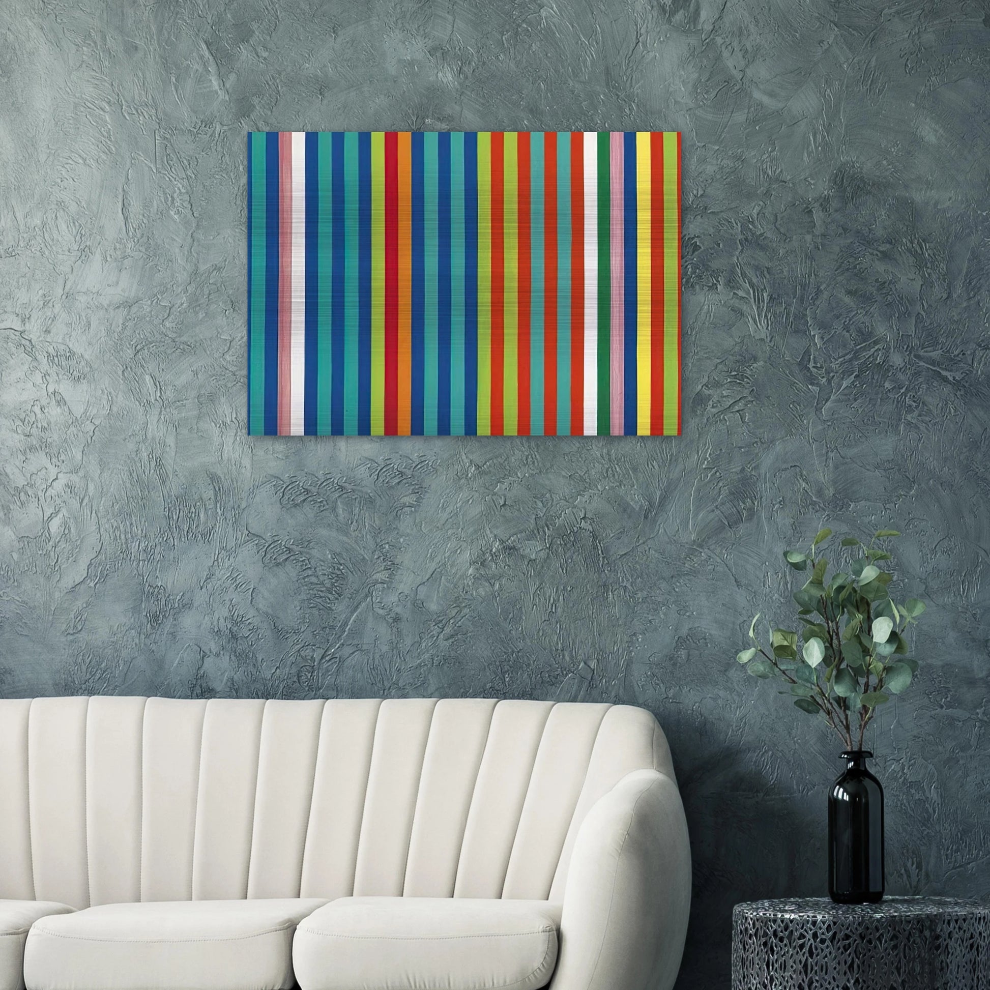 Orange Twitter - 1966 - Gene Davis Brushed Aluminum Print - 70x100 cm / 28x40 inches | Gene Davis Aluminum Print | Gene Davis Prints