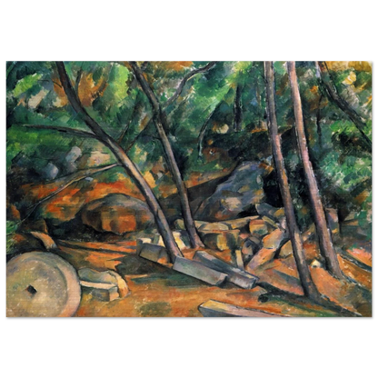 Woods with Millstone - Paul Cézanne Brushed Aluminum Print - 70x100 cm / 28x40 inches | Paul Cézanne Aluminum Print | Paul Cézanne Prints
