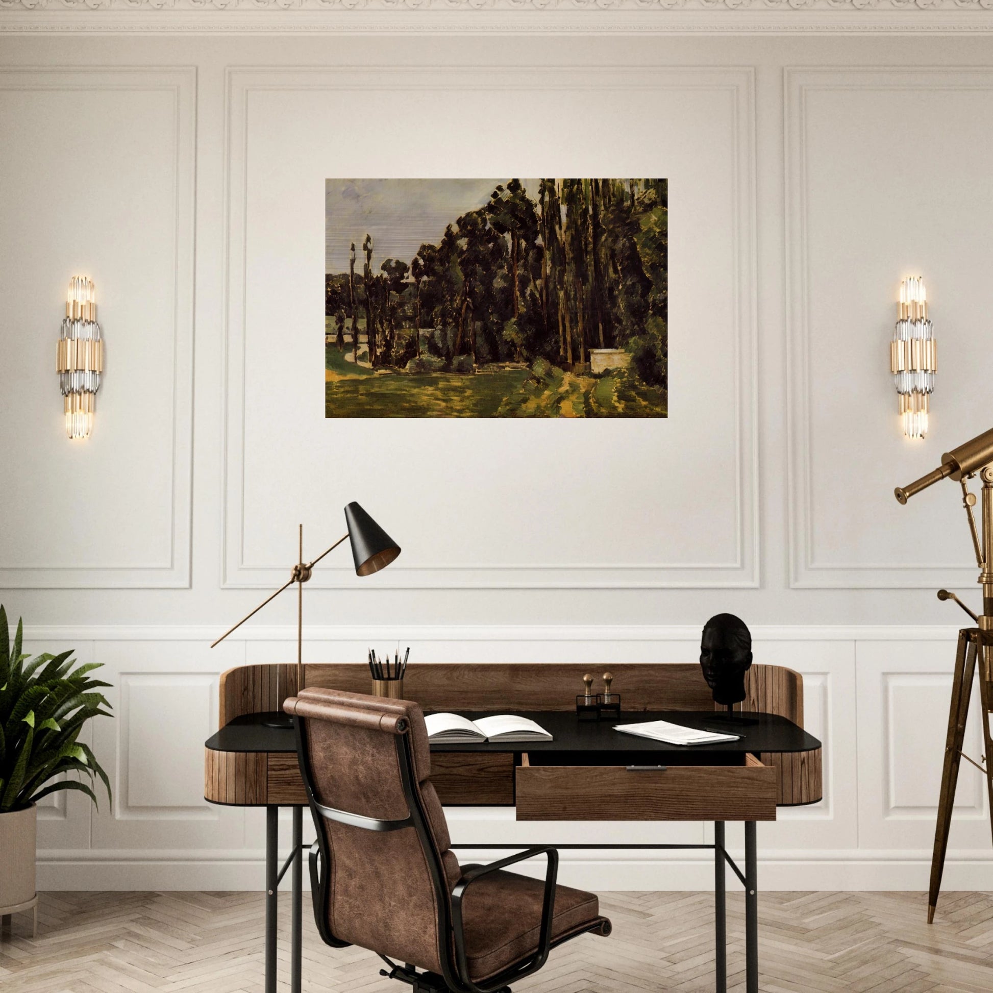 Poplars - Paul Cézanne Brushed Aluminum Print - 70x100 cm / 28x40 inches | Paul Cézanne Aluminum Print | Paul Cézanne Prints